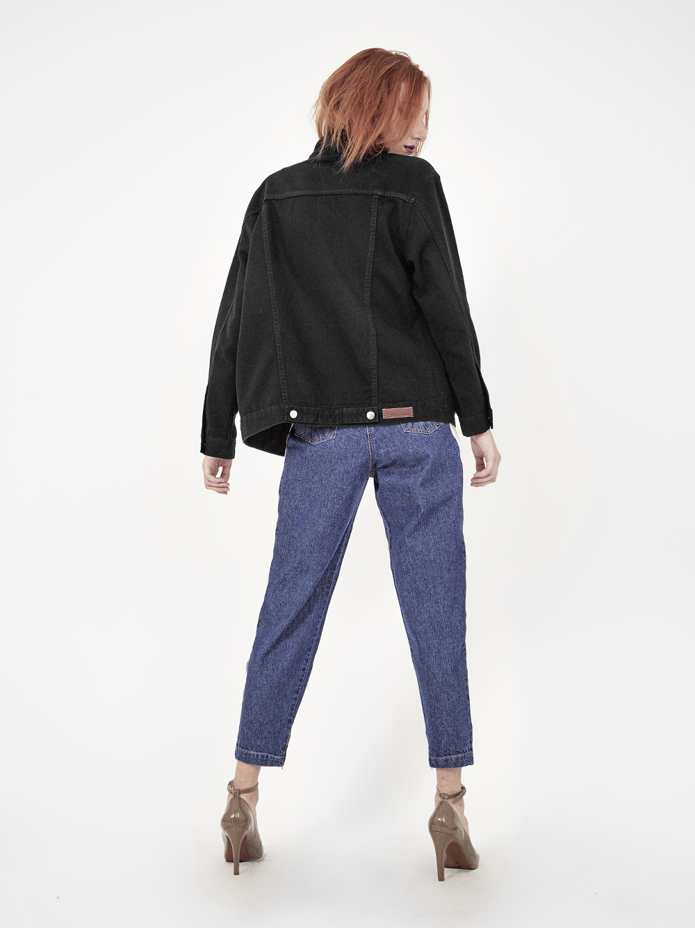 jaqueta jeans oversized preta
