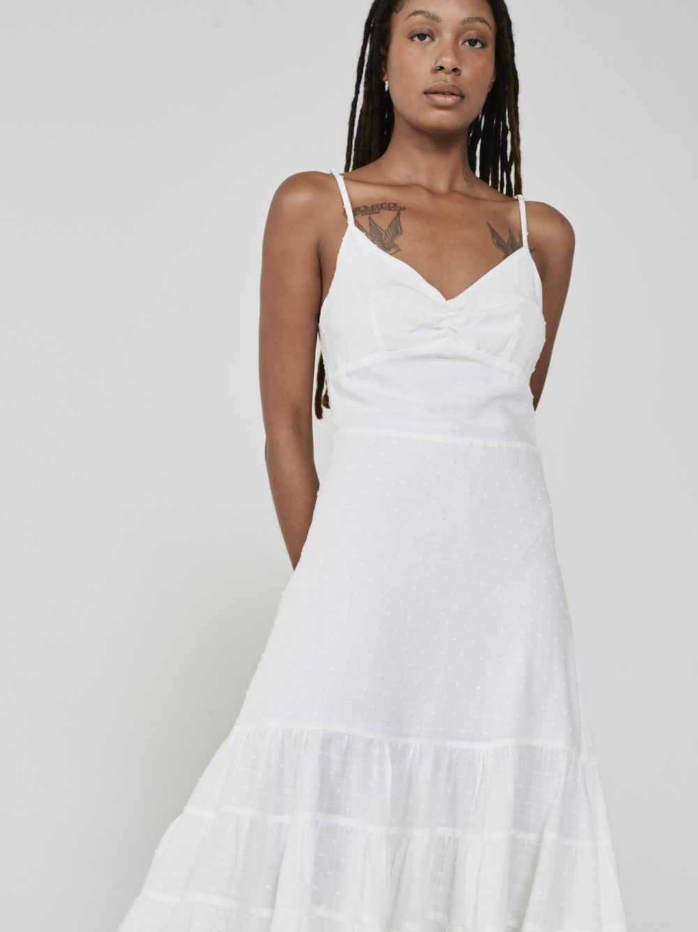 Vestido Alcinha Poá Off-White - Image 2