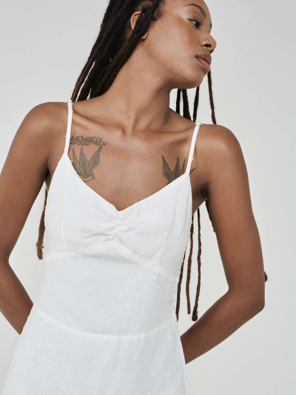 Vestido Alcinha Poá Off-White - Image 5