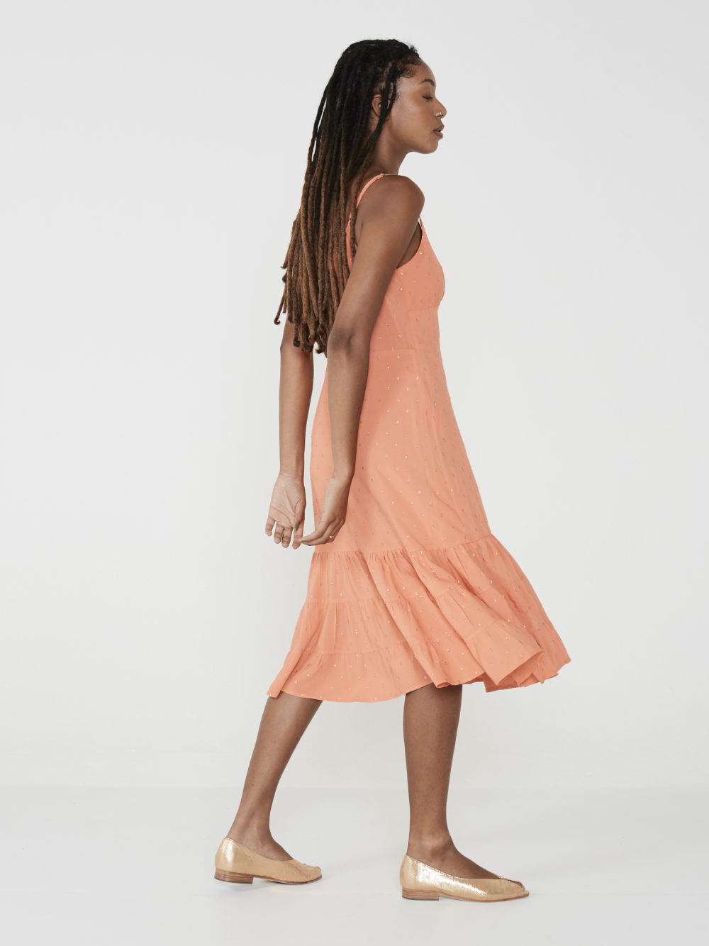 Vestido Alcinha Poá Coral - Image 2