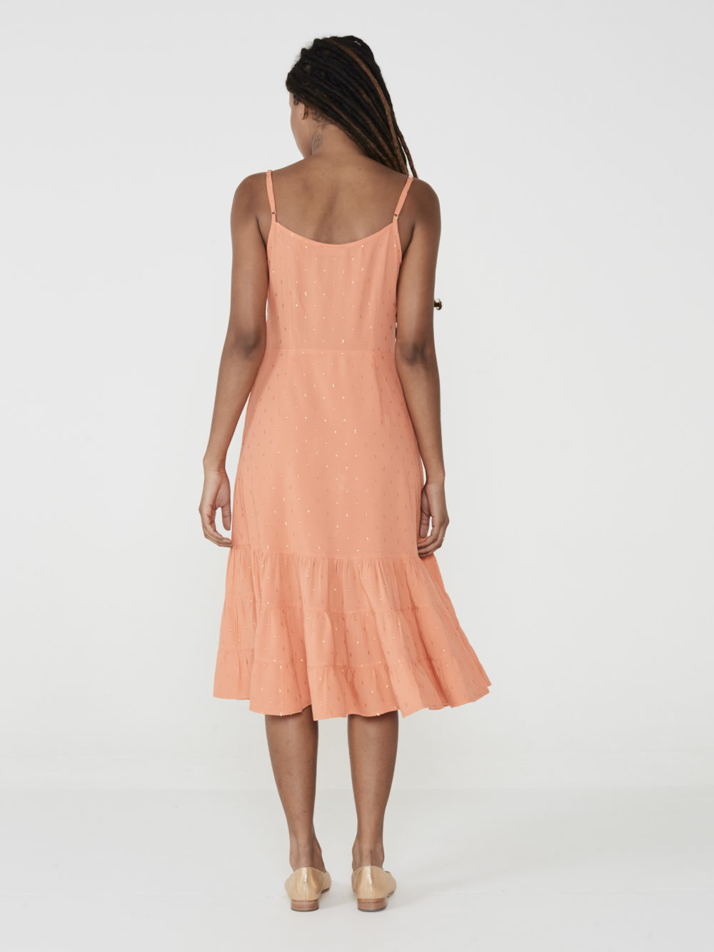 Vestido Alcinha Poá Coral - Image 3