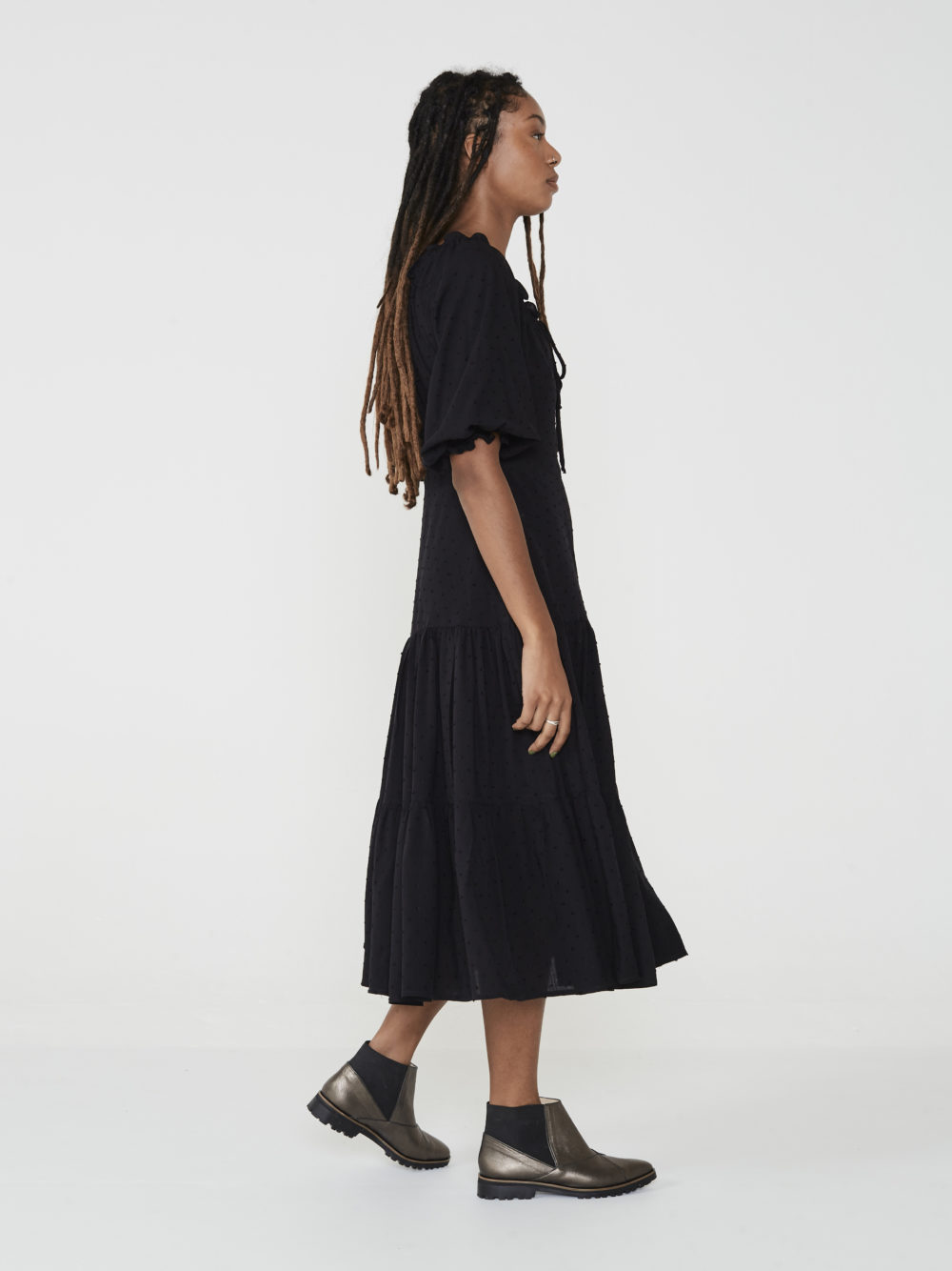 Vestido Babado Poá Preto - Image 2