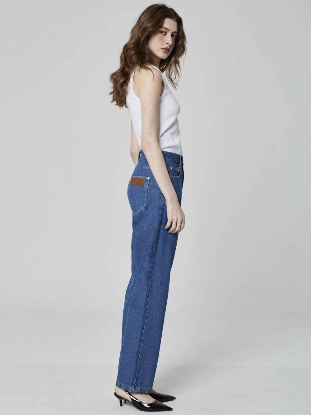 Calça Reta Jeans Azul Médio - Imagem 2