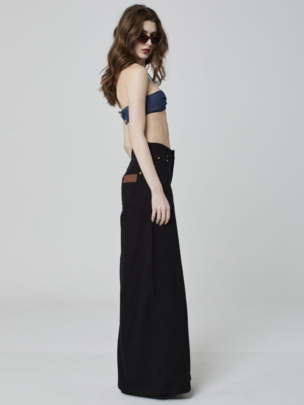 Calça Super Wide Sarja Preta - Imagem 5